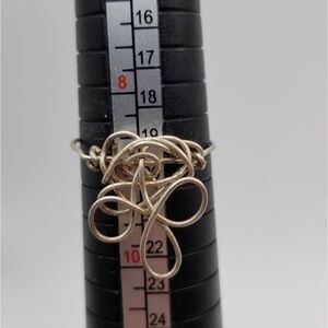 Sterling silver brutalist wire‎ knot ring size 8.5